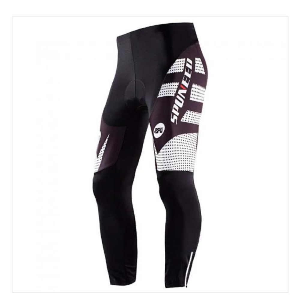SPONEED Black Padded Cycling Tights Pants Bicycle Mens Large Tights Leggings